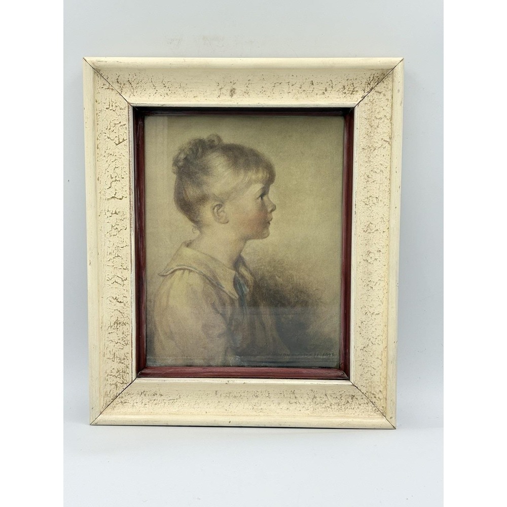 VTG Girl‎ Wall Art Framed  "Charlotte" Portrait By Sydney Bell (1923) 10 X12